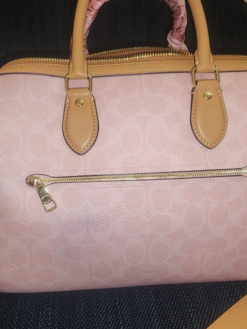 Coach Outlet Rowan Large Satchel Bag In Signature Canvas With Charms - Picture 10 of 10